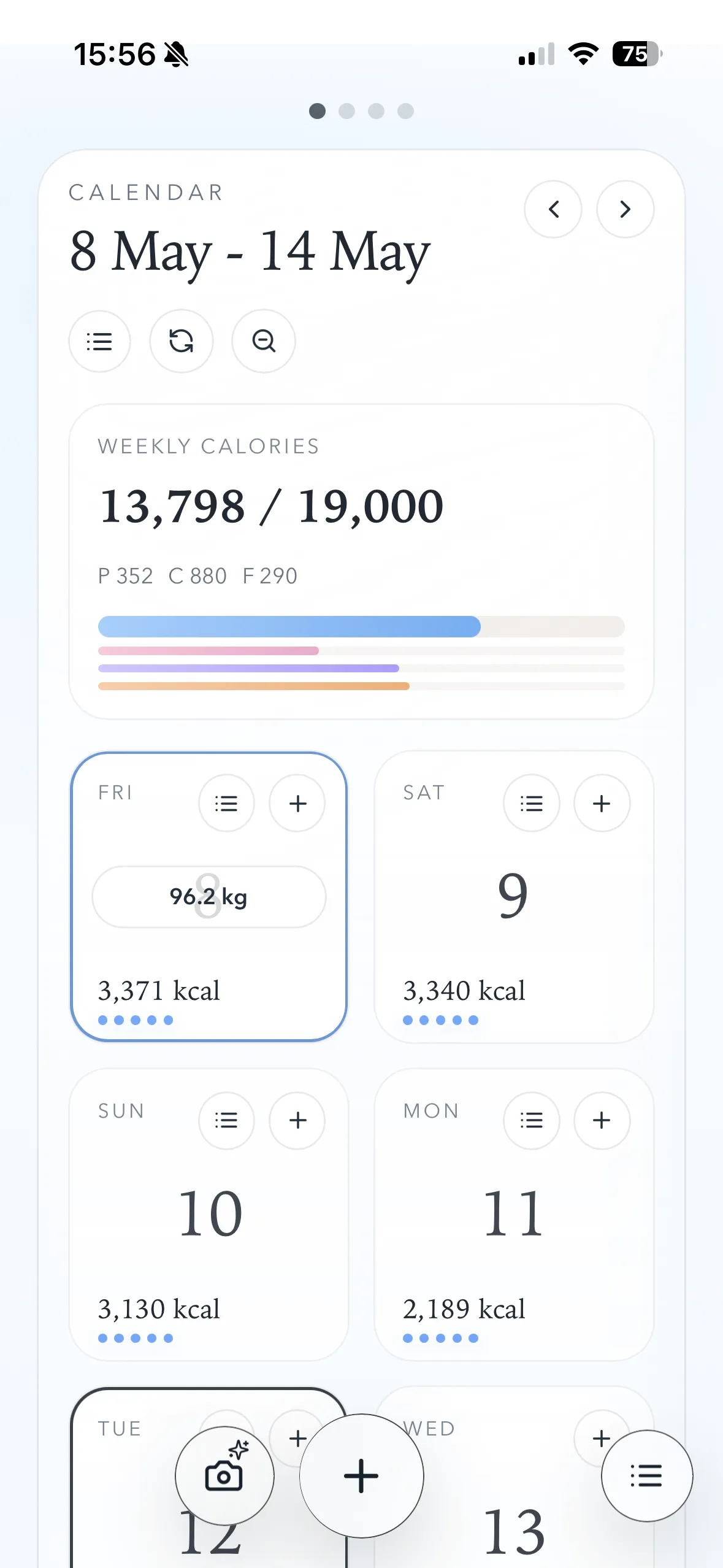 Weighra mobile dashboard screen 1