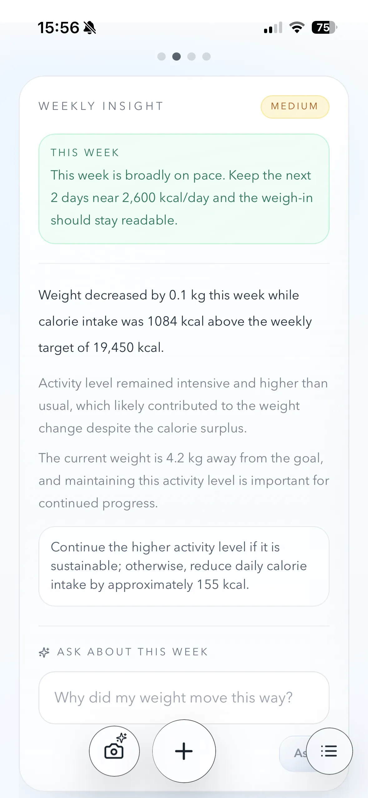 Weighra mobile dashboard screen 2